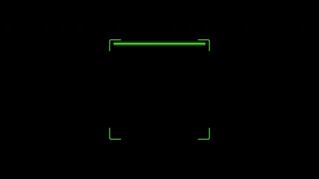 QR code scanner with glowing green scanning bar on transparent background