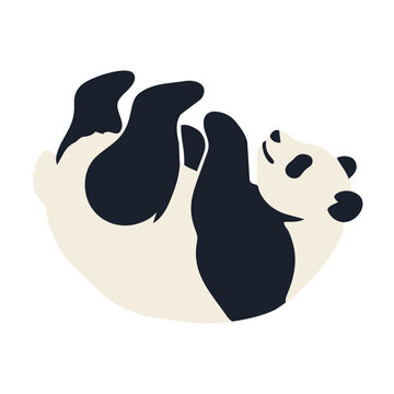 Printmaking Style Panda Vector Illustration for Animal and Wildlife Design／版画風のパンダ・動物・野生生物モチーフのベクターイラスト