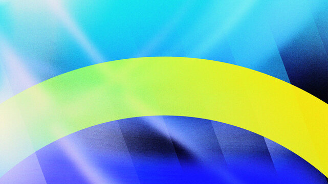 Blue gradient abstract background design with yellow gradient circle line shape. Minimalist, modern, and elegant illustartion background.