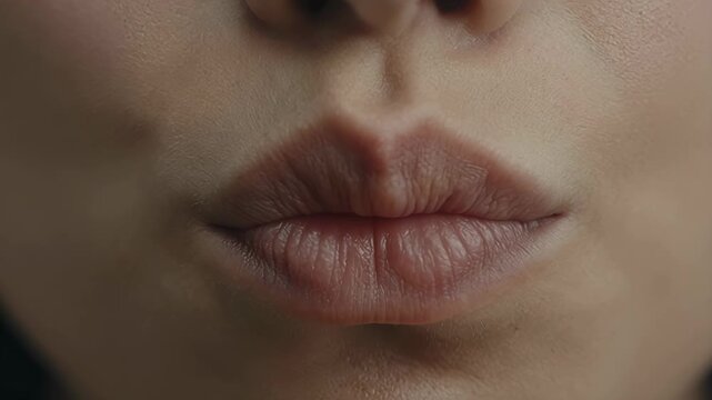 Close-Up of Lips Engaging in a Soft Whisper