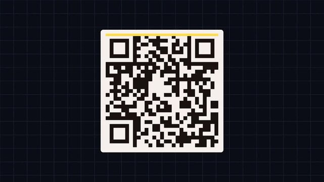 Minimalist QR code templates on dark grid background. Black and white matrix barcodes for mobile scanning, digital payment, and web navigation.