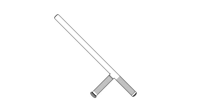 Sketch of police baton on white background