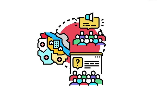 Public interest advocacy concept group communication, community engagement, and citizen questions to promote social and environmental well being across regions