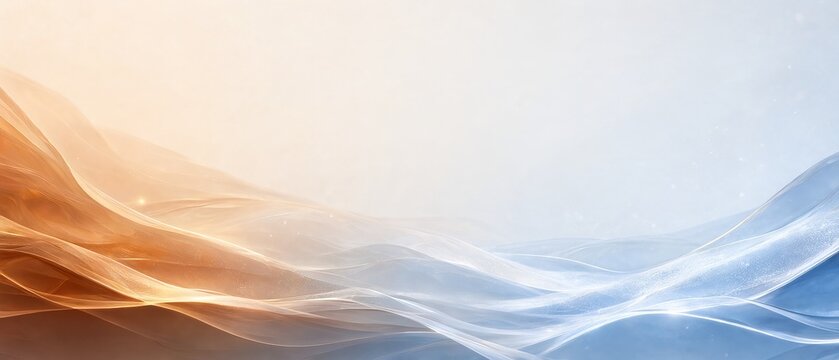 Abstract Elegant Wave Background Transitioning From Warm Autumn Tones To Crisp Winter Blue Colors.