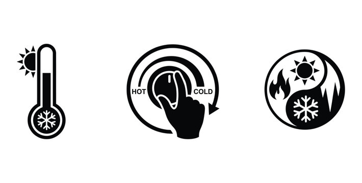 temperature extremes and thermometer concepts with hot cold contrast