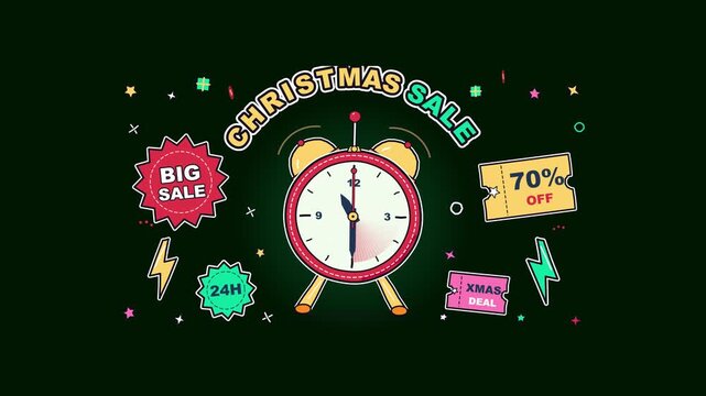 Christmas Sale Countdown Alarm Clock with Big Deal and Discount Ticket