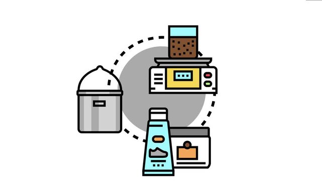 Preparing essential items featuring a digital scale for precise weight, a cooking pot, tube, and jar, all part of a minimal luggage concept