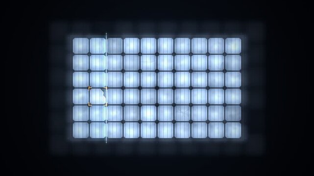 Solar Panel Electroluminescence Inspection Scan Revealing Micro Cracks