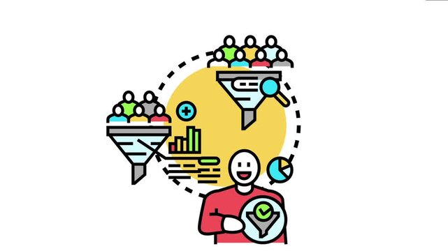 Business concept depicting a marketing sales pipeline, generating qualified prospects, optimizing lead generation, and achieving customer growth through effective conversion management