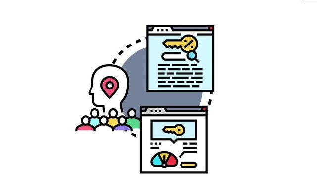 People engaging with digital content, analyzing search engine keywords for information retrieval, and understanding user behavior through various online examples and data