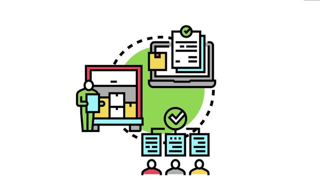 Supply chain management and logistics process involving online contract documentation, delivery of goods, and agreement between multiple parties for quantity based procurement