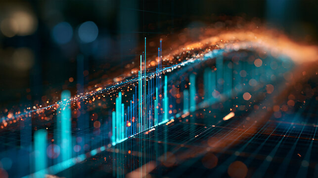 Financial Data Chart and Market Analytics Graph Background