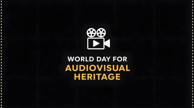 World Day For Audiovisual Heritage Poster with film making equipment