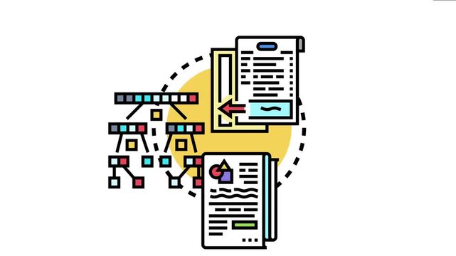 Quick summary concept showing text document analyzing, data collecting, and information processing from diverse sources, creating a concise overview for efficient review