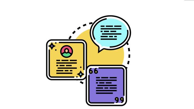 User feedback bubble communicating important message notes and testimonials, representing customer reviews, survey results, and online communication processes