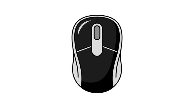Modern wireless computer mouse with ergonomic rounded shape and subtle highlight accents