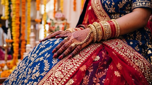 Elegant henna art on woman's hand