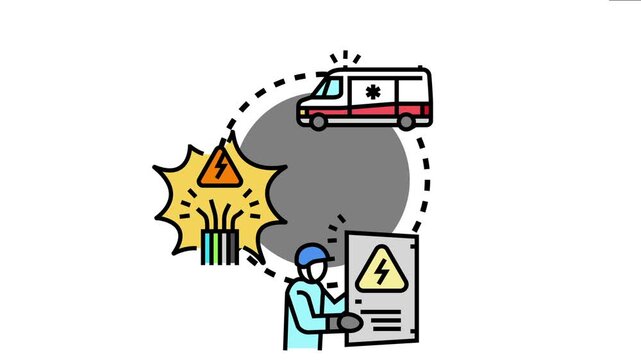 Emergency support concept medical assistance and technical problem solving for situations involving electrical danger and urgent response