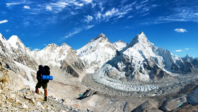 Mount Everest Lhotse and Nuptse Nepal Himalaya mountain