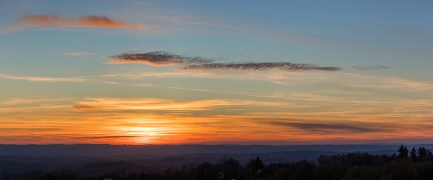 sunset evening sky cloud clouds landscape sunshine