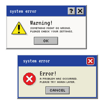 Error Message Window Screen Computer Warning Pixel Art System Dialog