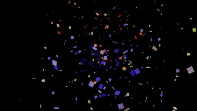 Confetti rains down, creating a joyful birthday party atmosphere, perfect for invitations, greeting cards, celebrations, social media, and festive promotions.