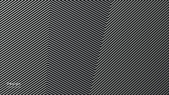 Abstract background, with black and, white diagonal stripes, featuring a curved, vertical transition between, two different line patterns