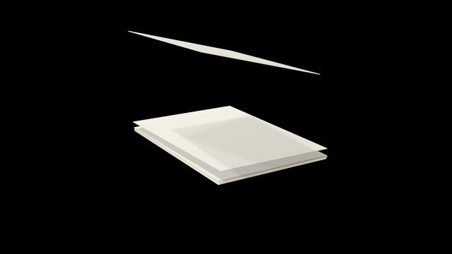 Blank white paper stack mockup on dark background