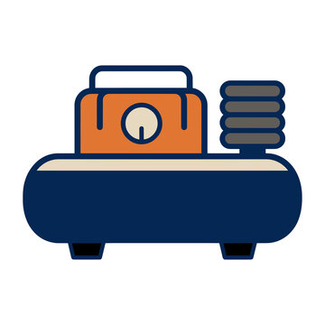 Flat design air compressor icon