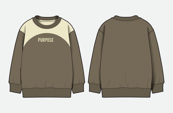 Modern Menswear Sweatshirts with Colorblock Cut and Sew Details
