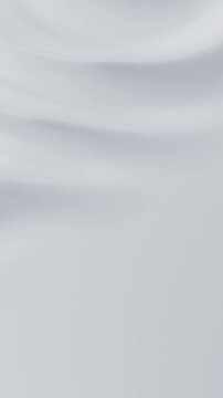 Abstract light reflective ripples on white surface. Milky water waves flow. Smooth satin-like folds and flowing distortions. Loop 3D render animation. Vertical Video.