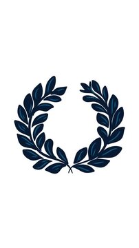 Animation of dark blue laurel wreath icon