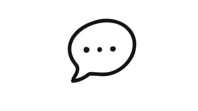 Animation of speech bubble with three dots