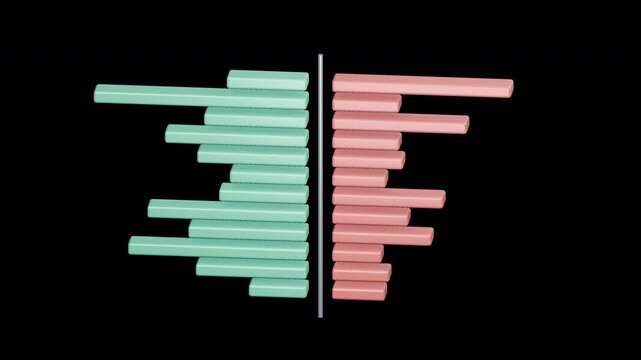 Order book depth chart loop on transparent background