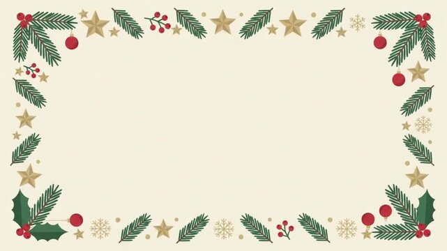 Animated Holiday Border Frame for Christmas Invitations, Menus and Seasonal Promotional Designs