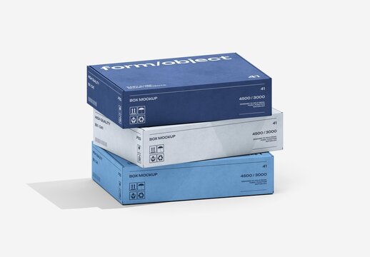 Neat Stack Flat Boxes Mockup For Branding And Packaging Design