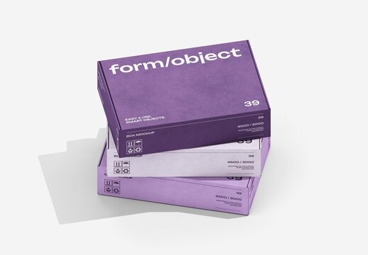 Slanted Stack Flat Boxes Mockup For Branding And Packaging Design
