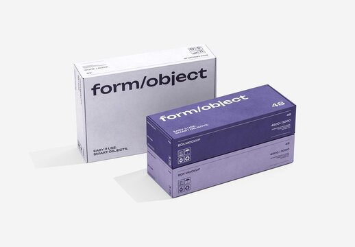 Tall Box Beside Stacked Boxes Mockup For Branding And Packaging Design