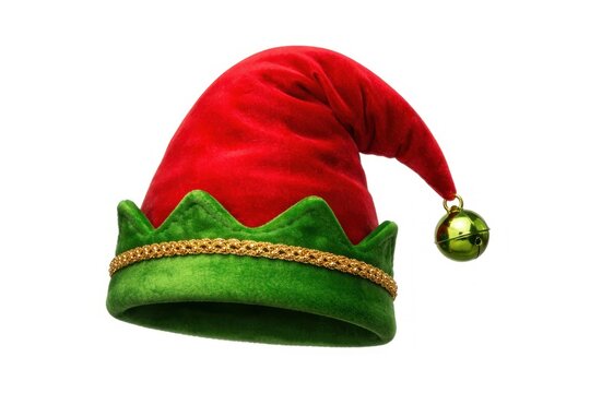Festive elf hat with bell.
