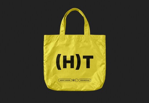 Upright Handles Nylon Tote Bag Mockup For Branding And Merchandise Design