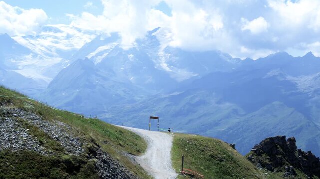 Mountain Biker on Alpine Trail