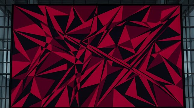 dynamic geometric abstract background composition featuring sharp contrasting red and black shapes and lines geometric abstract background red black shapes modern design graphic pattern lines sharp