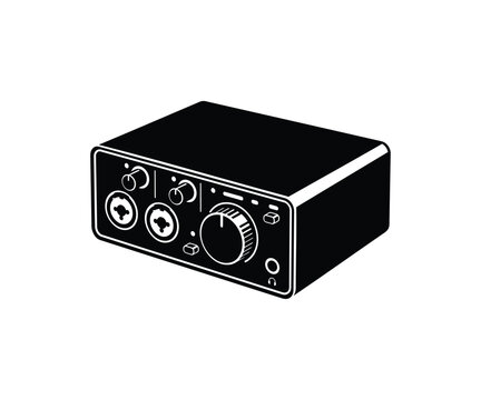 Desktop audio amplifier receiver vector icon hifi sound system