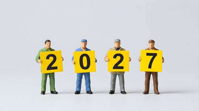 Celebrating the arrival of the new year 2027 with optimism and joyful anticipation for future success