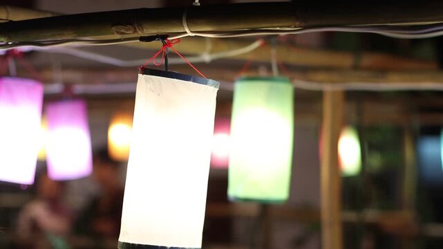 lights lantern in motion Luang Prabang Laos