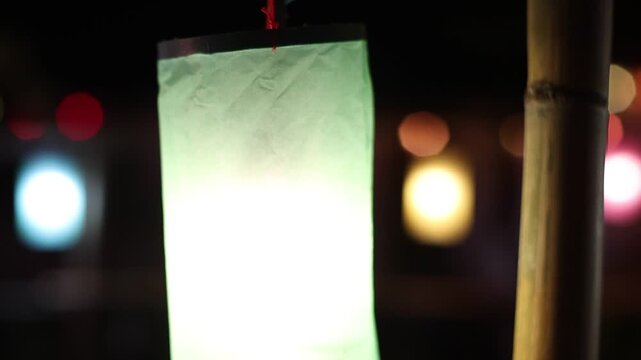 lights lantern in motion Luang Prabang Laos