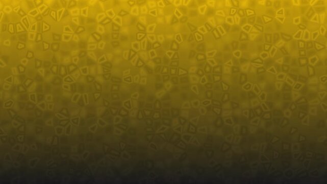 Abstract animation featuring softly blurred golden crystalline patterns with clustered geometric facets continuously shifting and morphing across a dark knight gradient background.