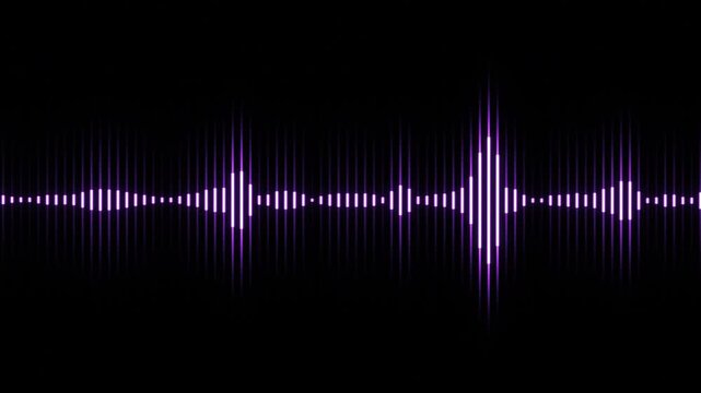 Elegant Purple Audio Equalizer Pulsing With Rhythmic Oscillation