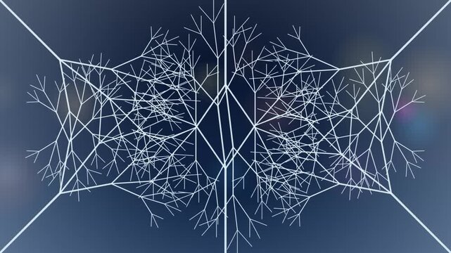Frosty window pane with growing ice crystal patterns winter background