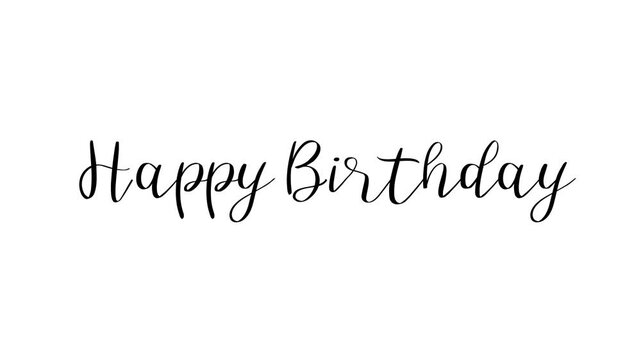 Happy birthday typography inscription message calligraphy greeting wish banner emblem card sign party celebration.